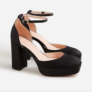 J Crew black satin platform pump "Maisie" size 8.5